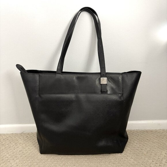 Tumi Sinclair Nora Tote Bag in Pebbled Black Double Handles Shoulder Purse - Picture 1 of 9